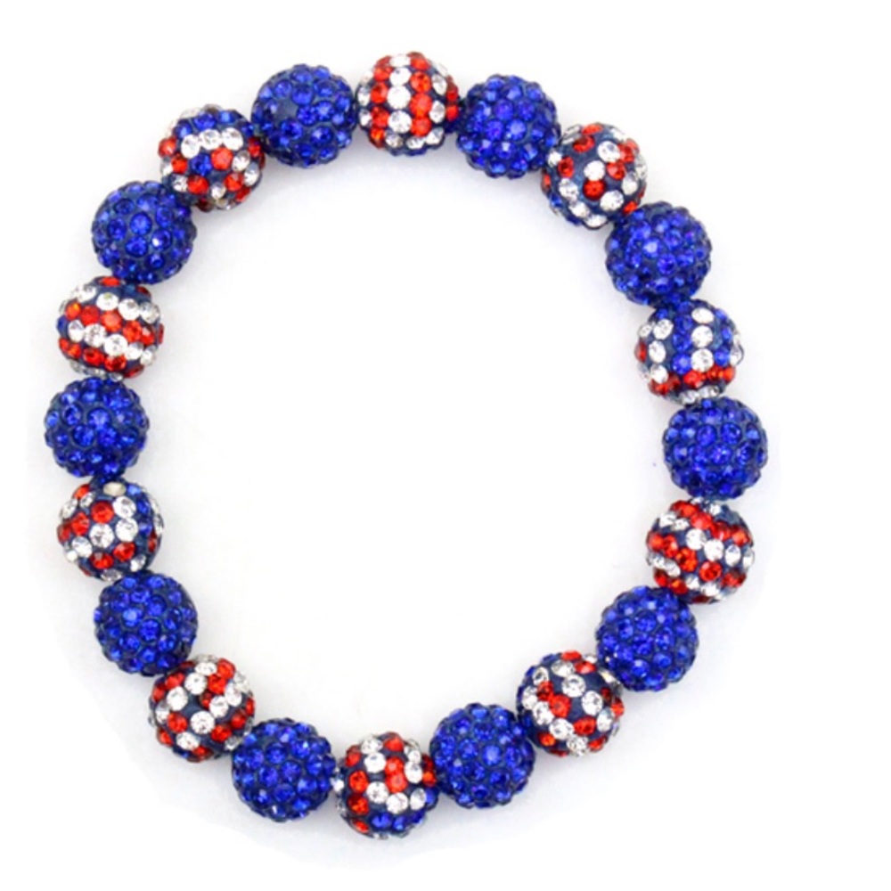 Crystal Pave Bead Stretch Bracelet